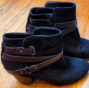 Suede Belted Ankle Boots